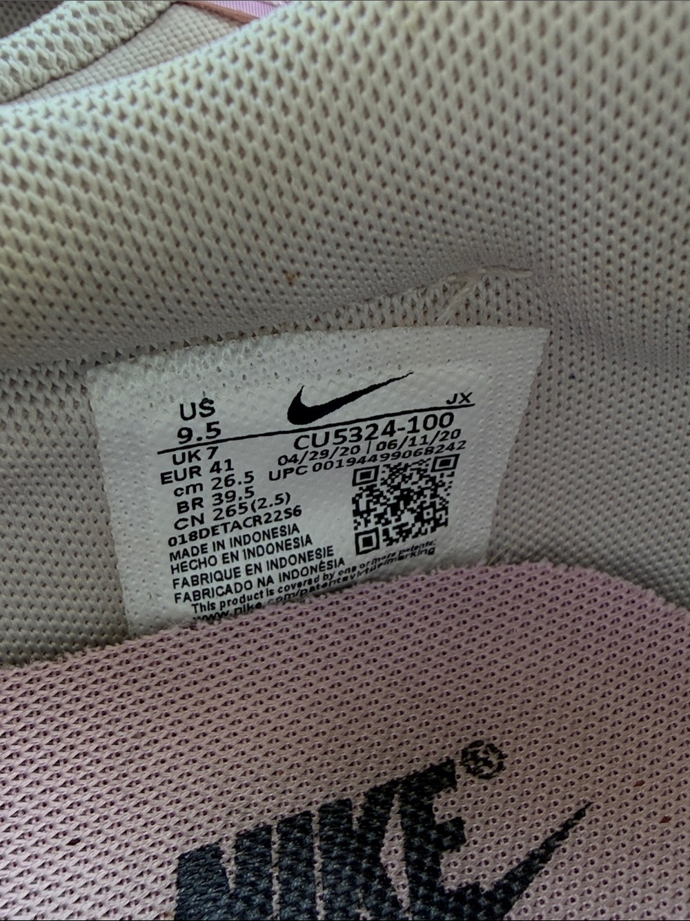 Nike Women's Light Pink and Beige Retro Runner Sneakers - Picture 6 of 7